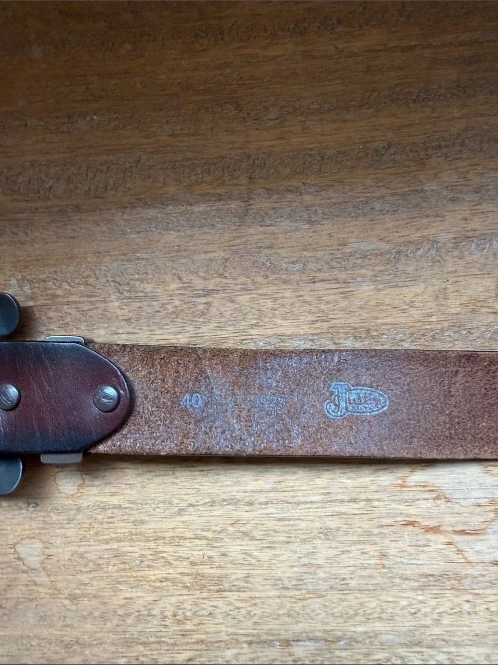 Western Embossed Brown Leather Belt with Decorative Crystal Buckle